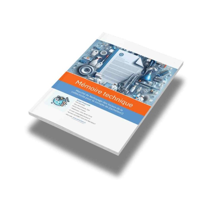 Modèle de mémoire technique nettoyage – Marchés publics