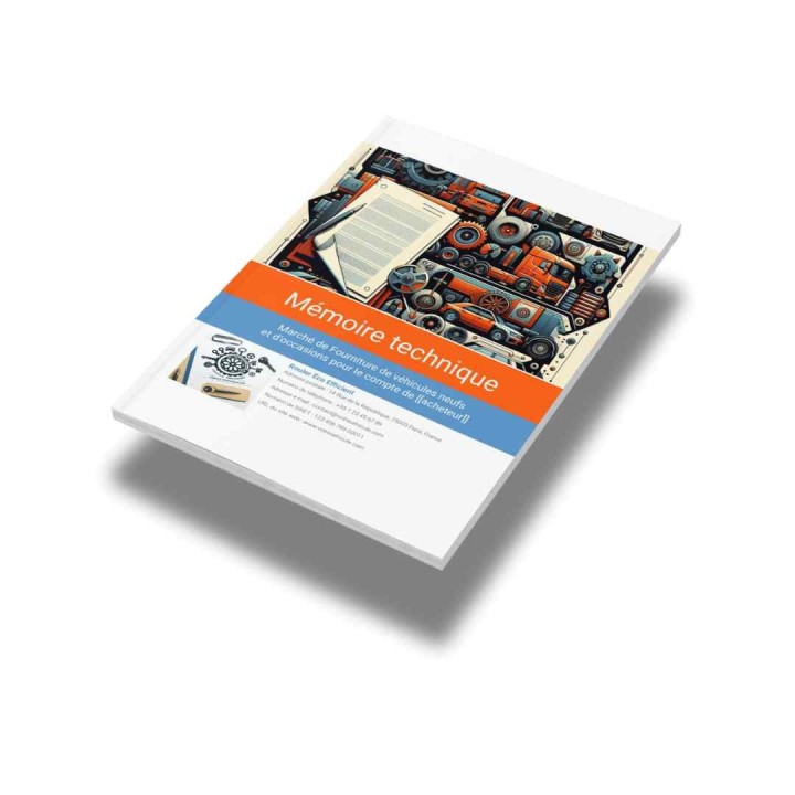 Modèle de mémoire technique fourniture de véhicules – Marchés publics