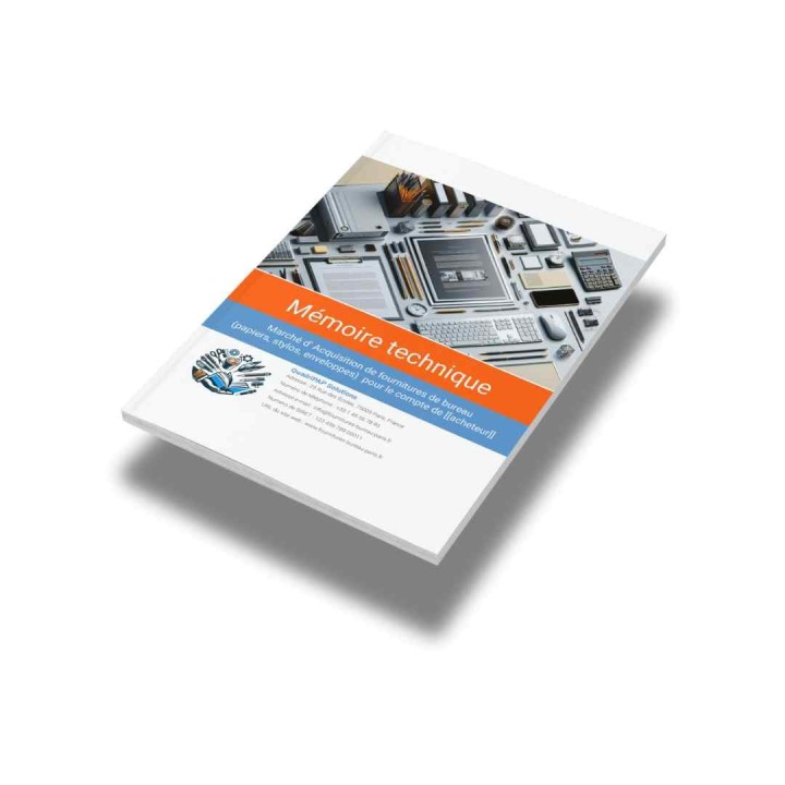 Modèle de mémoire technique fourniture de bureau – Marchés publics